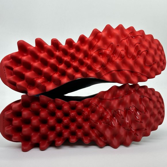 Christian Louboutin SHARKY SOCK Women Knit Flat Sneakers Shoes Navy - Picture 11 of 12